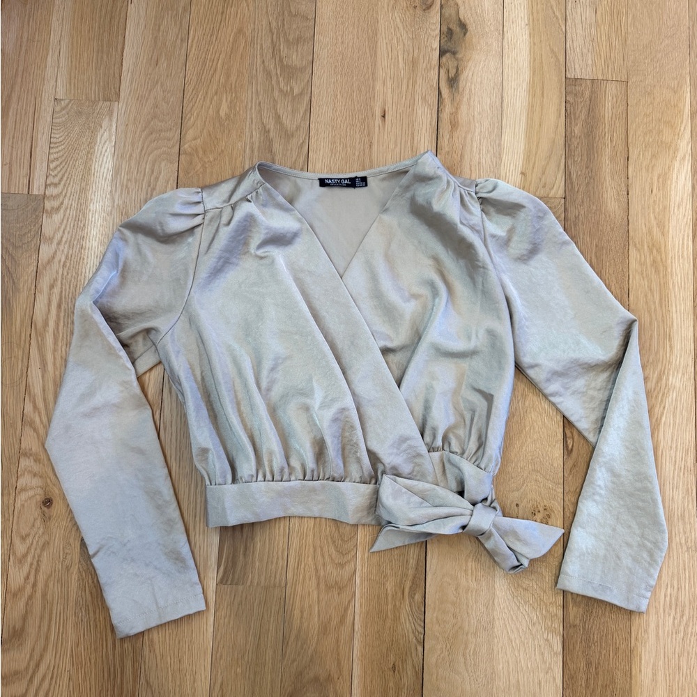 Cream Wrap Blouse